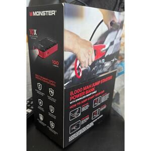 Monster New 8000mah Jump Starter Power Bank: Portable Car Jumper, 8000 Amps,
